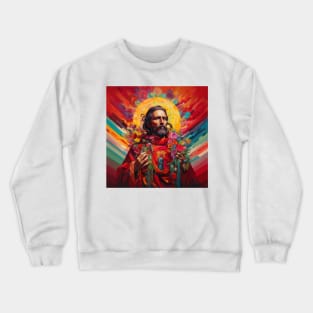 Colorful Prayer Jesus Christ Love is Love Crewneck Sweatshirt